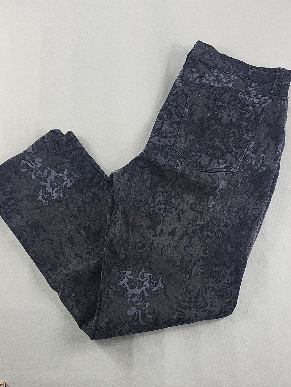 Whimsigoth High Rise Straight Leg Jeans Pants Black Size 12 Goth